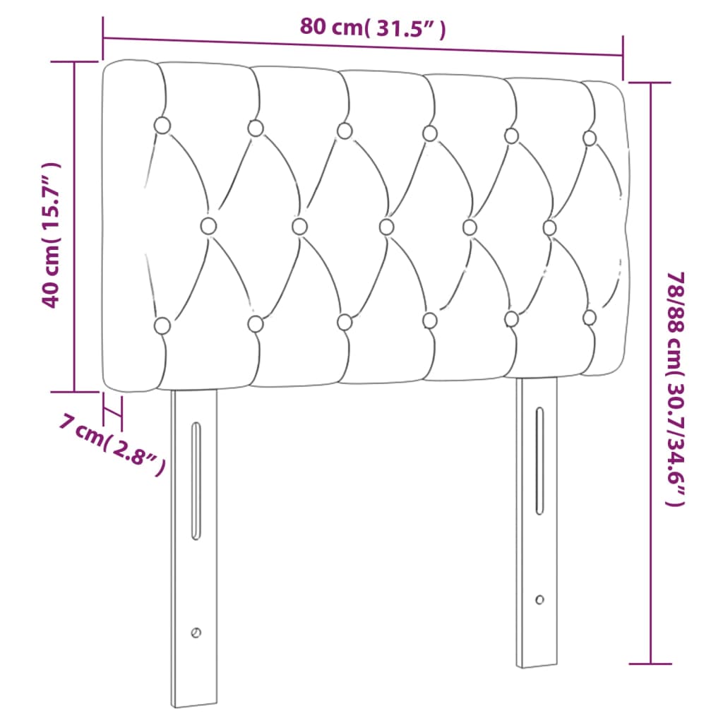 Tăblie de pat, crem, 80x7x78/88 cm, textil