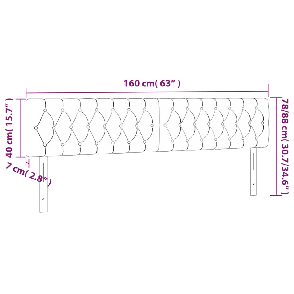 Tăblii de pat, 2 buc, albastru, 80x7x78/88 cm, textil