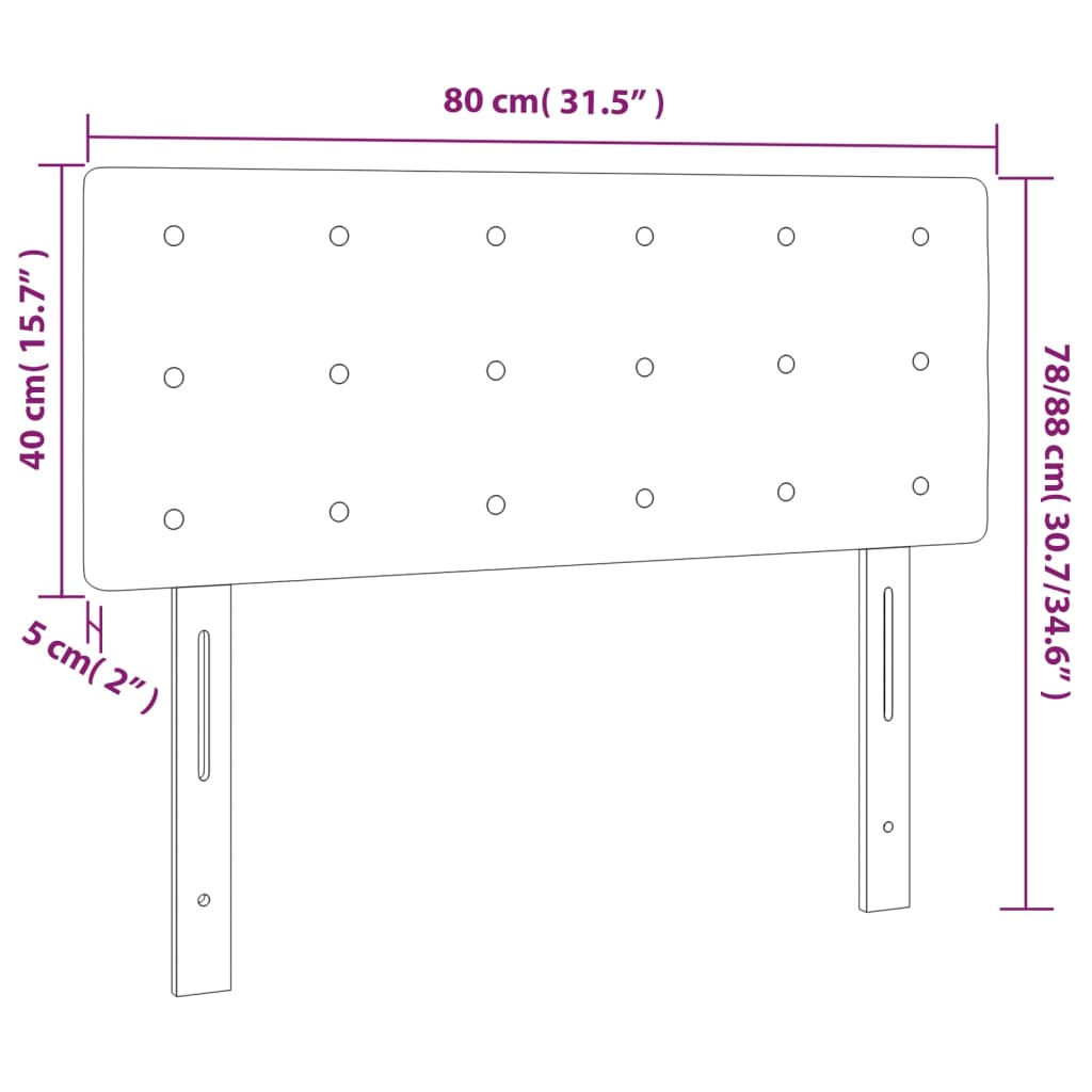 Tăblie de pat, gri închis, 80x5x78/88 cm, textil