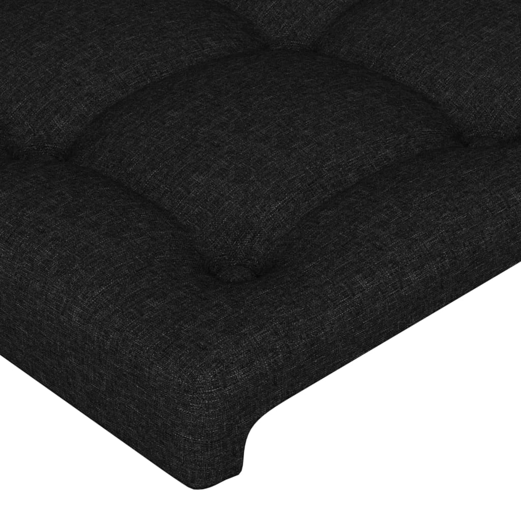 Tăblie de pat, negru, 100x5x78/88 cm, textil