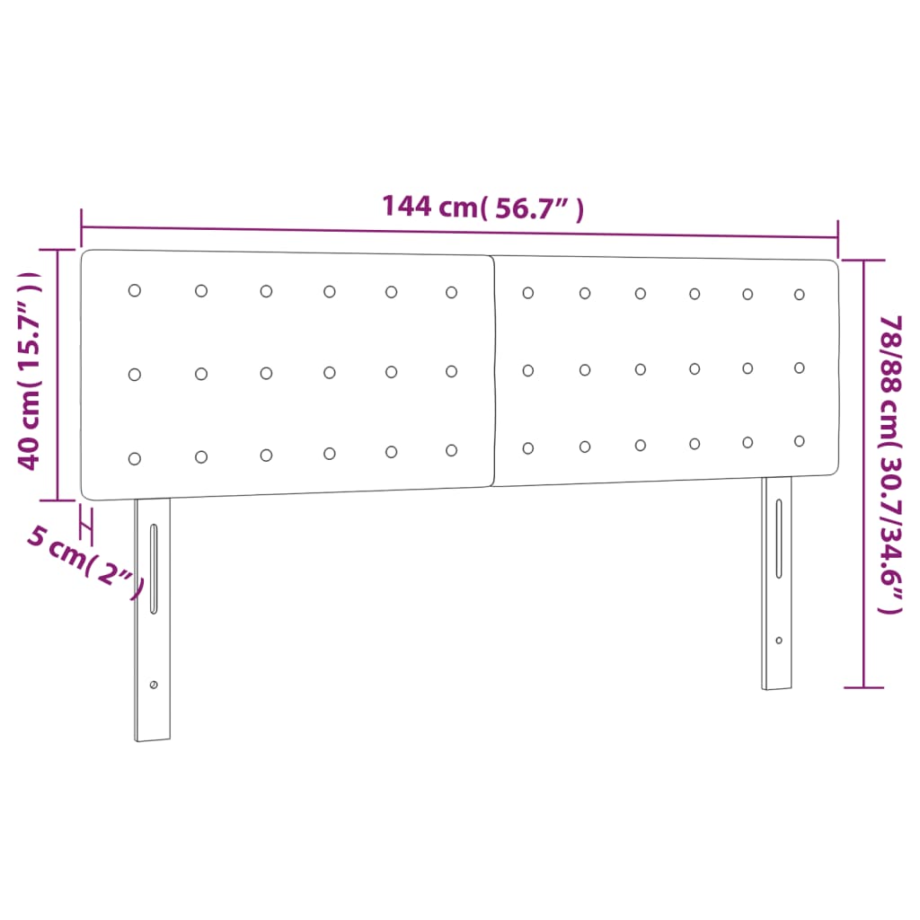 Tăblii de pat, 2 buc., gri închis, 72x5x78/88 cm, textil