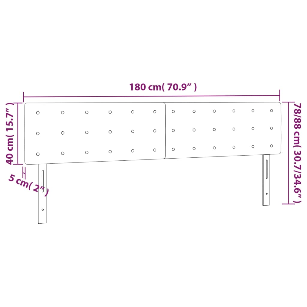 Tăblii de pat, 2 buc, negru, 90x5x78/88 cm, textil