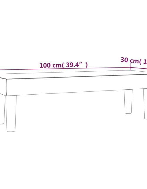 Încărcați imaginea în vizualizatorul Galerie, Bancă, gri închis, 100x30x30 cm, catifea
