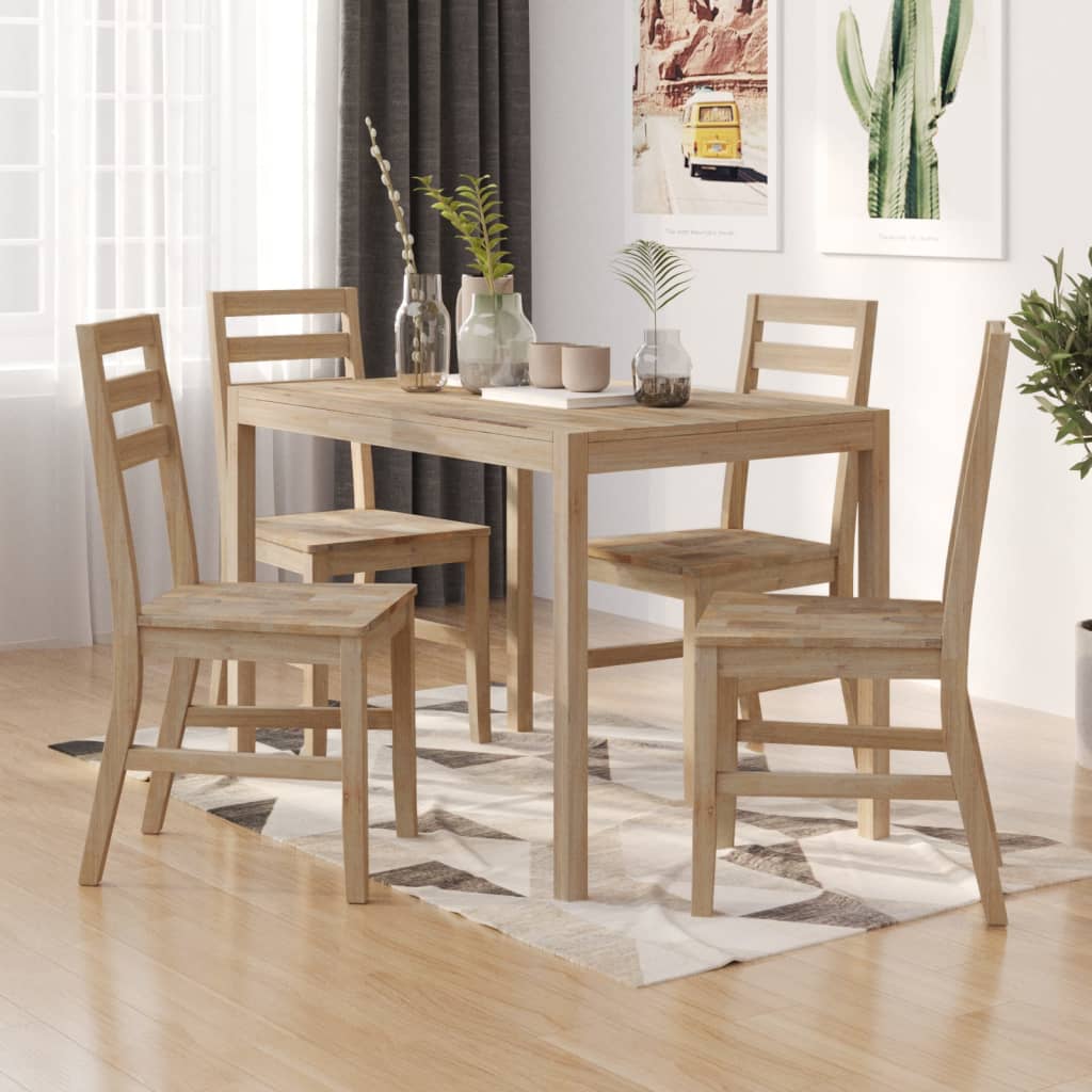 Set mobilier de bucătărie, 5 piese, lemn masiv de acacia