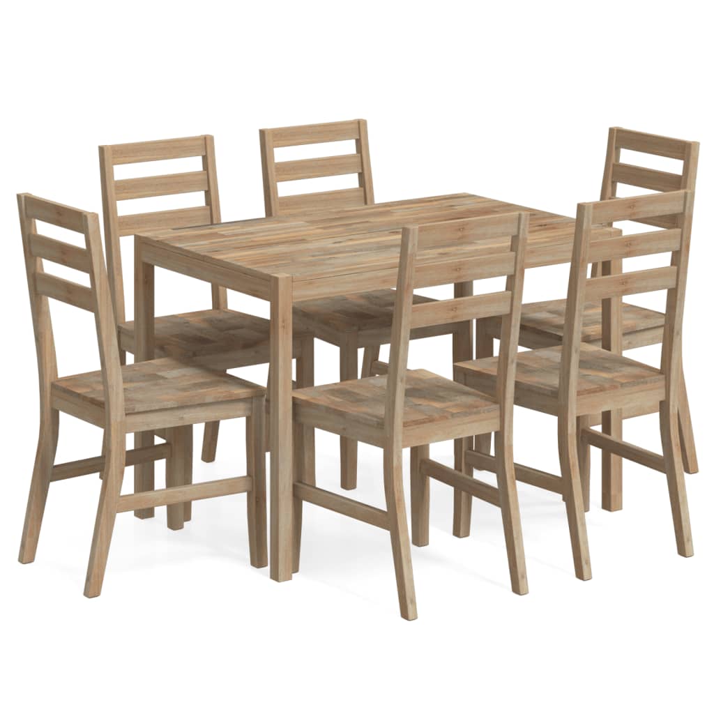 Set mobilier de bucătărie, 7 piese, lemn masiv de acacia