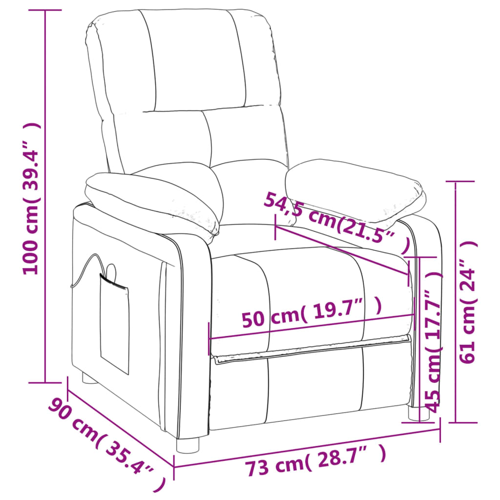 Fotoliu de masaj, crem, material textil