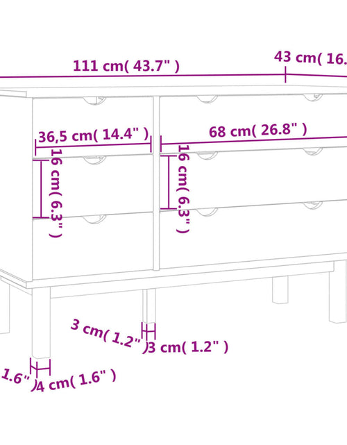 Загрузите изображение в средство просмотра галереи, Dulap cu sertar &quot;OTTA&quot;, 111x43x73,5 cm, lemn masiv de pin
