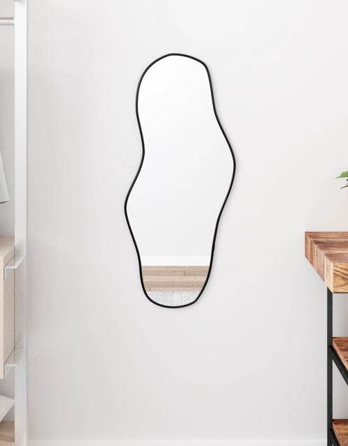 Încărcați imaginea în vizualizatorul Galerie, Oglindă de perete, negru, 80x35 cm
