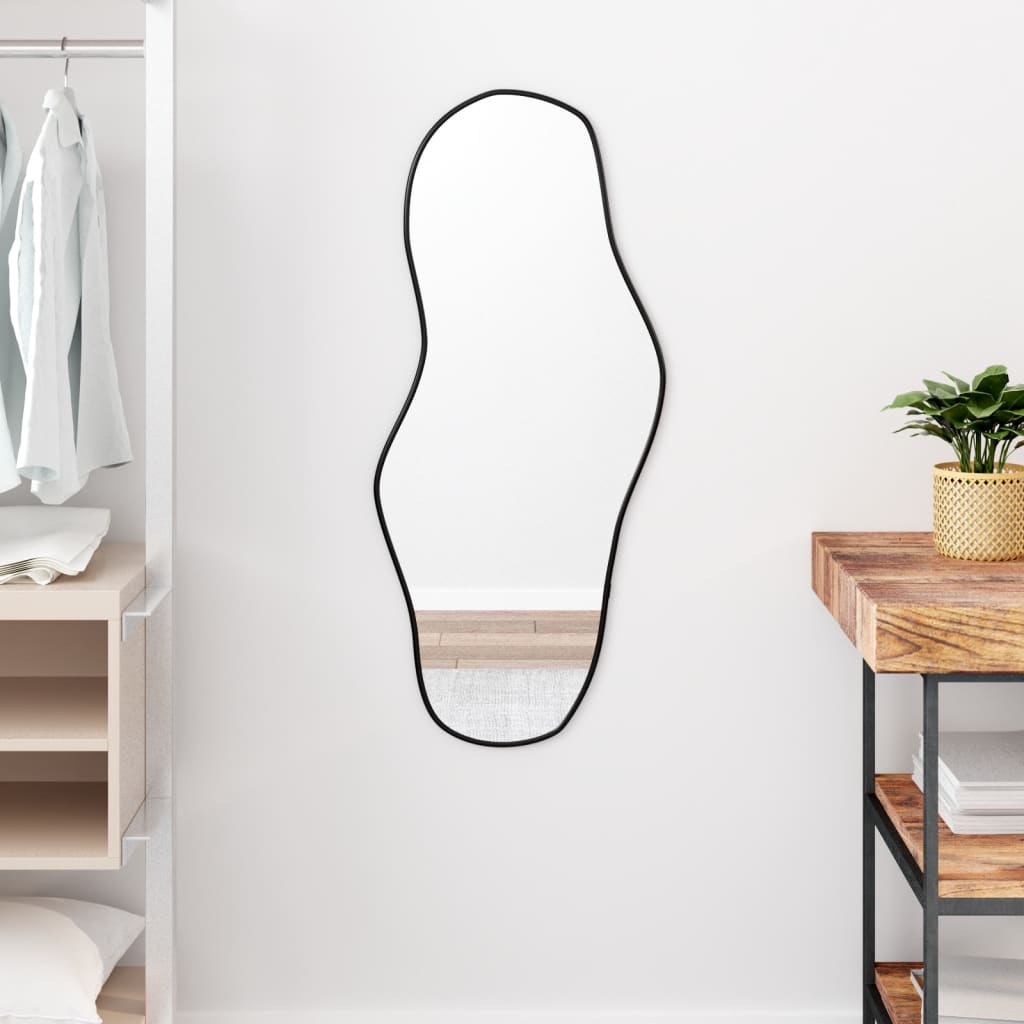Oglindă de perete, negru, 90x40 cm