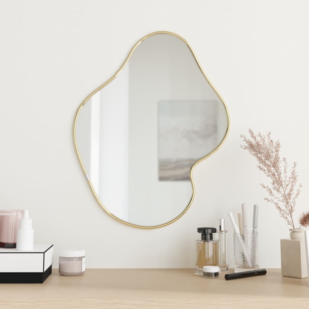 Oglindă de perete, auriu, 50x40 cm