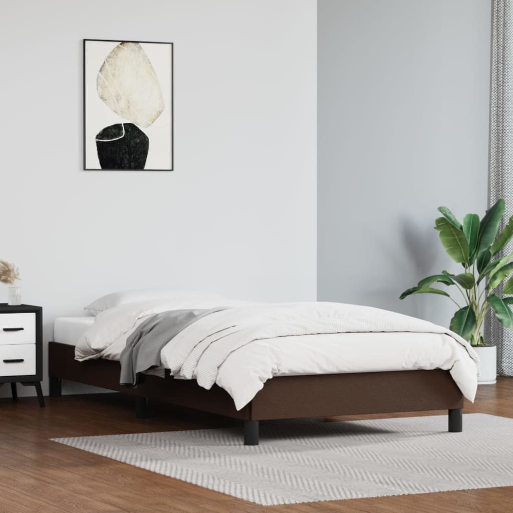 Cadru de pat, maro, 100x200 cm, piele ecologică