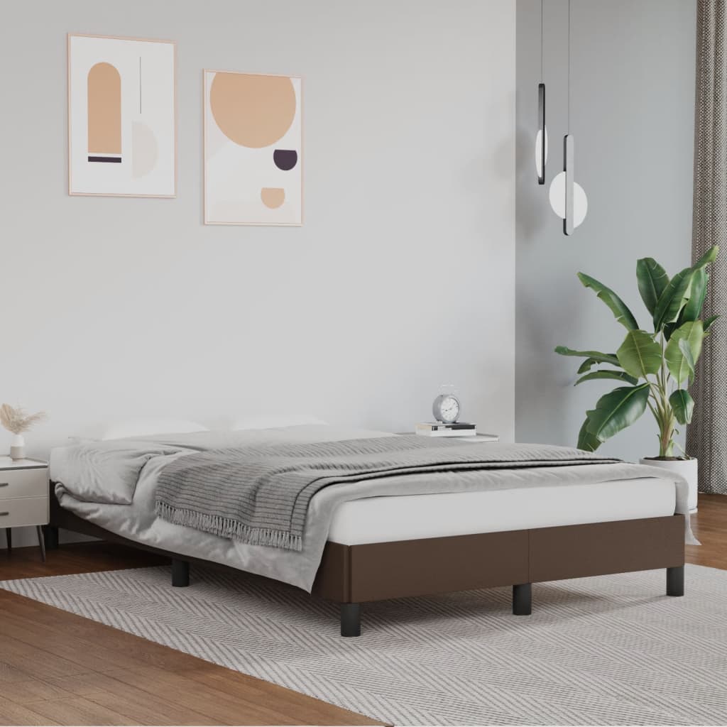Cadru de pat, maro, 120x200 cm, piele ecologică