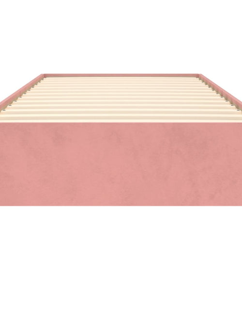 Încărcați imaginea în vizualizatorul Galerie, Cadru de pat, roz, 90x190 cm, catifea
