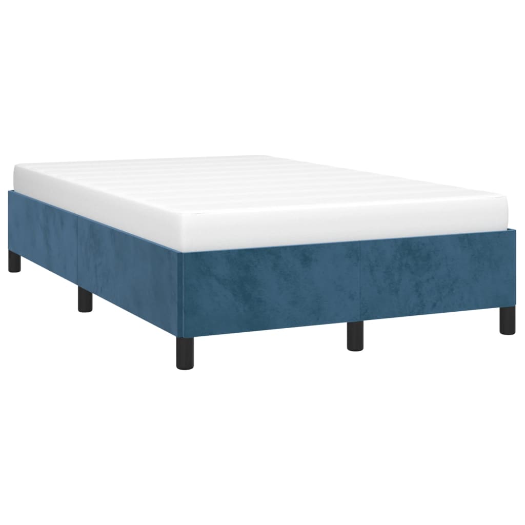 Cadru de pat, albastru închis, 120x200 cm, catifea