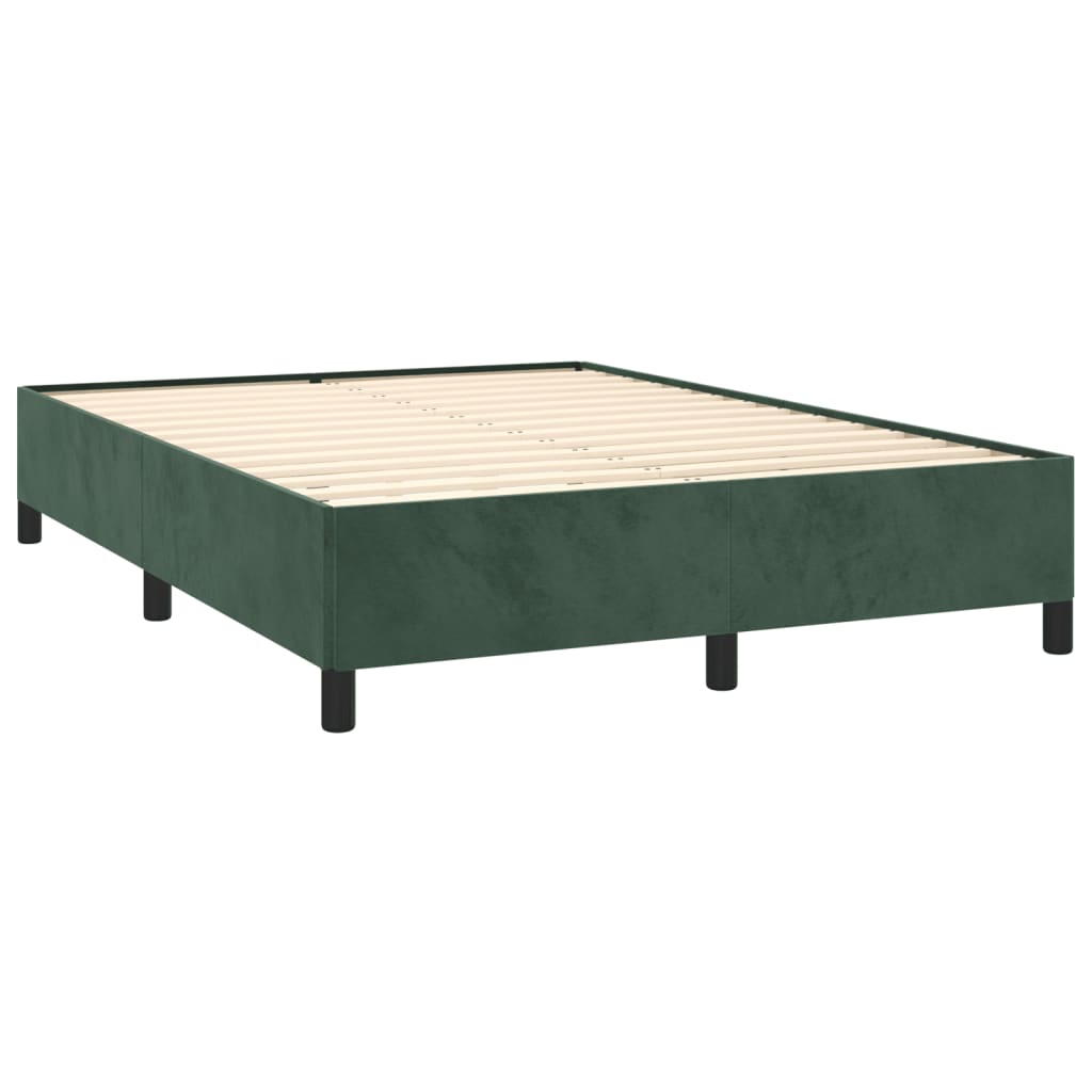 Cadru de pat, verde închis, 140x200 cm, catifea