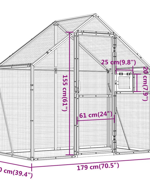 Încărcați imaginea în vizualizatorul Galerie, Volieră de păsări, antracit, 179x100x185 cm, aluminiu
