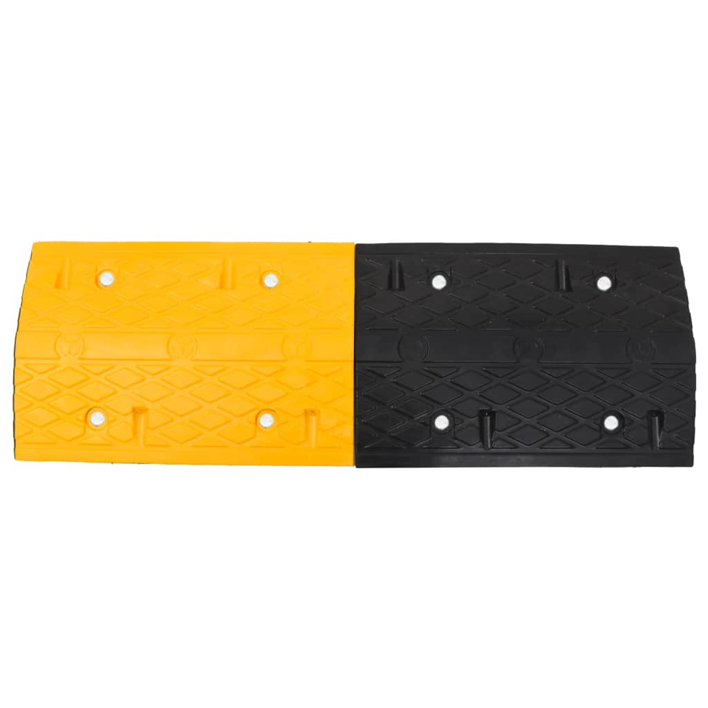 Prag limitator de viteză galben și negru, 97x32,5x4 cm, cauciuc