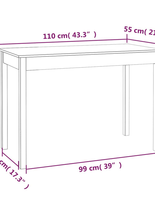 Încărcați imaginea în vizualizatorul Galerie, Masă de sufragerie, 110x55x75 cm, lemn masiv de pin
