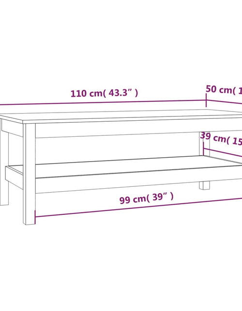 Загрузите изображение в средство просмотра галереи, Măsuță de cafea, negru, 110x50x40 cm, lemn masiv de pin
