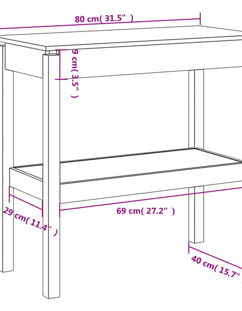 Încărcați imaginea în vizualizatorul Galerie, Masă consolă, 80x40x75 cm, lemn masiv de pin
