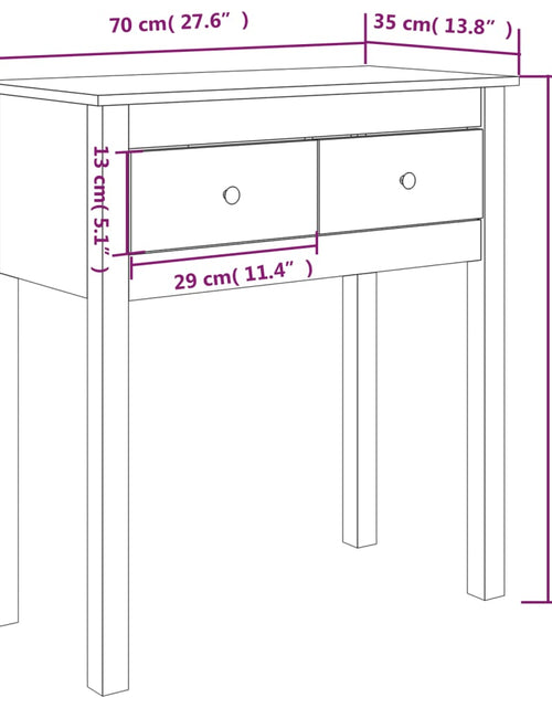 Încărcați imaginea în vizualizatorul Galerie, Masă consolă, 70x35x75 cm, lemn masiv de pin - Lando
