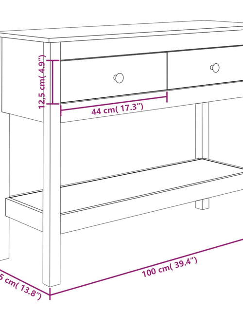 Încărcați imaginea în vizualizatorul Galerie, Masă consolă, 100x35x75 cm, lemn masiv de pin
