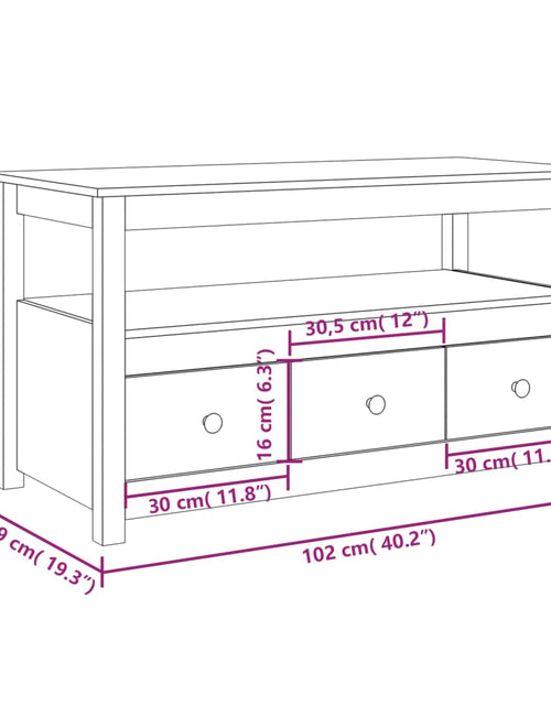 Загрузите изображение в средство просмотра галереи, Măsuță de cafea, 102x49x55 cm, lemn masiv de pin
