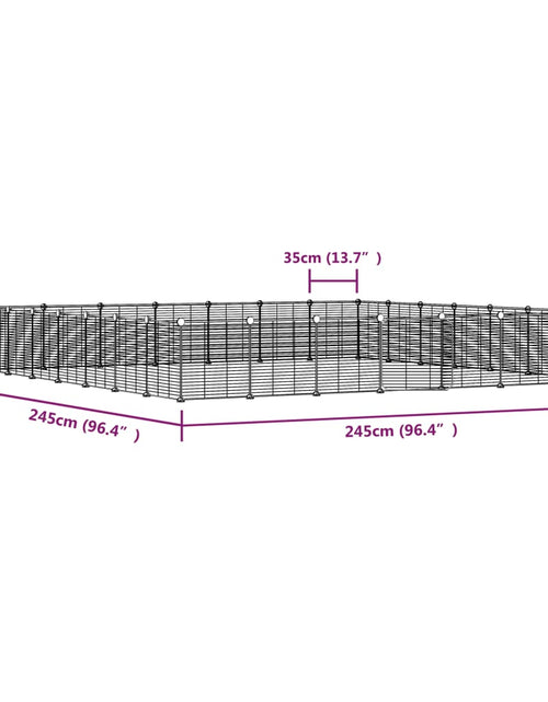 Încărcați imaginea în vizualizatorul Galerie, Cușcă animale de companie cu ușă 28 panouri negru 35x35 cm oțel
