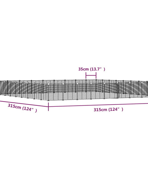 Încărcați imaginea în vizualizatorul Galerie, Cușcă animale de companie cu ușă 36 panouri negru 35x35 cm oțel
