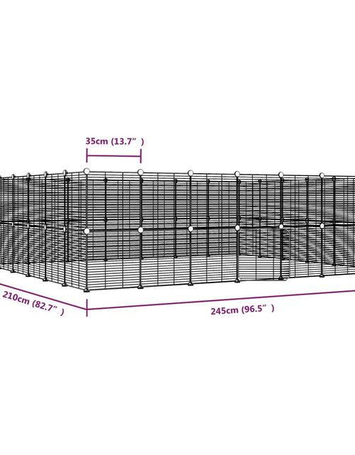 Загрузите изображение в средство просмотра галереи, Cușcă animale de companie cu ușă 52 panouri negru 35x35 cm oțel
