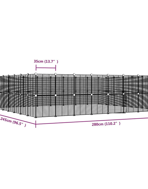 Încărcați imaginea în vizualizatorul Galerie, Cușcă animale de companie cu ușă 60 panouri negru 35x35 cm oțel
