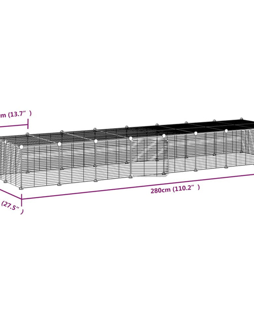 Încărcați imaginea în vizualizatorul Galerie, Cușcă animale de companie cu ușă 36 panouri negru 35x35 cm oțel
