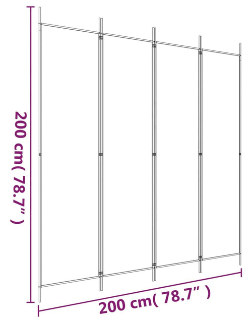 Загрузите изображение в средство просмотра галереи, Paravan de cameră cu 4 panouri, maro, 200x200 cm, textil
