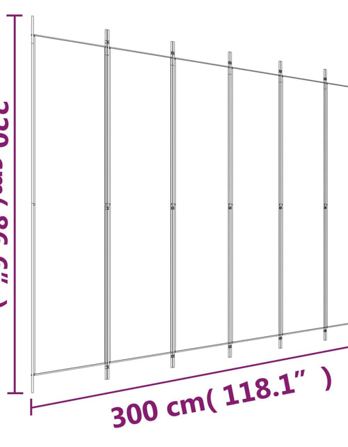 Загрузите изображение в средство просмотра галереи, Paravan de cameră cu 6 panouri, negru, 300x220 cm, textil
