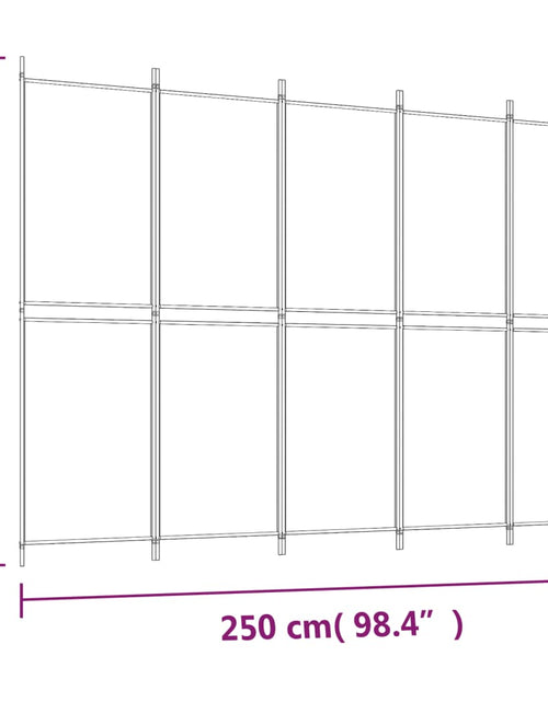Загрузите изображение в средство просмотра галереи, Paravan de cameră cu 5 panouri, Alb, 250 x 180 cm, textil
