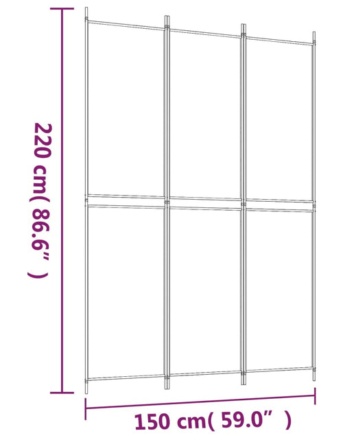 Загрузите изображение в средство просмотра галереи, Paravan de cameră cu 3 panouri, alb, 150x220 cm, textil

