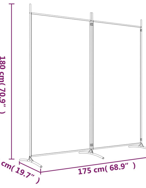 Загрузите изображение в средство просмотра галереи, Paravan de cameră cu 2 panouri, maro, 175x180 cm, textil
