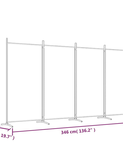 Загрузите изображение в средство просмотра галереи, Paravan de cameră cu 4 panouri, maro, 346x180 cm, textil
