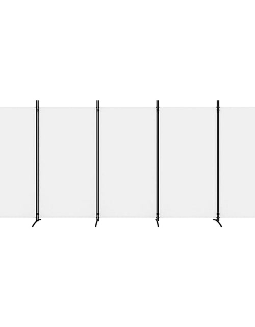 Загрузите изображение в средство просмотра галереи, Paravan de cameră cu 5 panouri, Alb, 433x180 cm, textil
