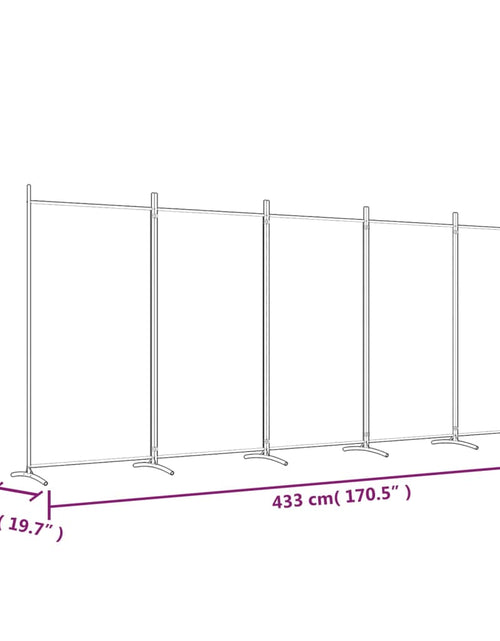 Загрузите изображение в средство просмотра галереи, Paravan de cameră cu 5 panouri, Alb, 433x180 cm, textil
