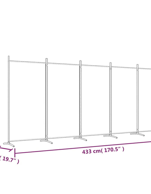 Încărcați imaginea în vizualizatorul Galerie, Paravan de cameră cu 5 panouri, antracit, 433x180 cm, textil
