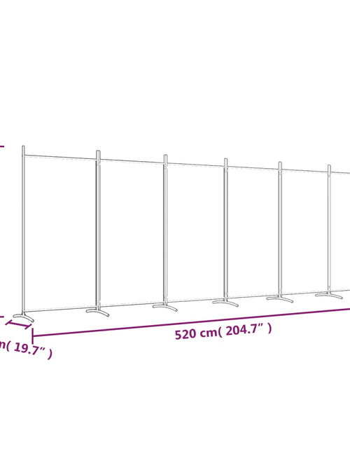 Загрузите изображение в средство просмотра галереи, Paravan de cameră cu 6 panouri, antracit, 520x180 cm, textil
