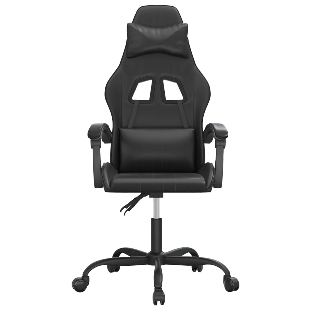 Scaun de gaming pivotant, negru, piele ecologică