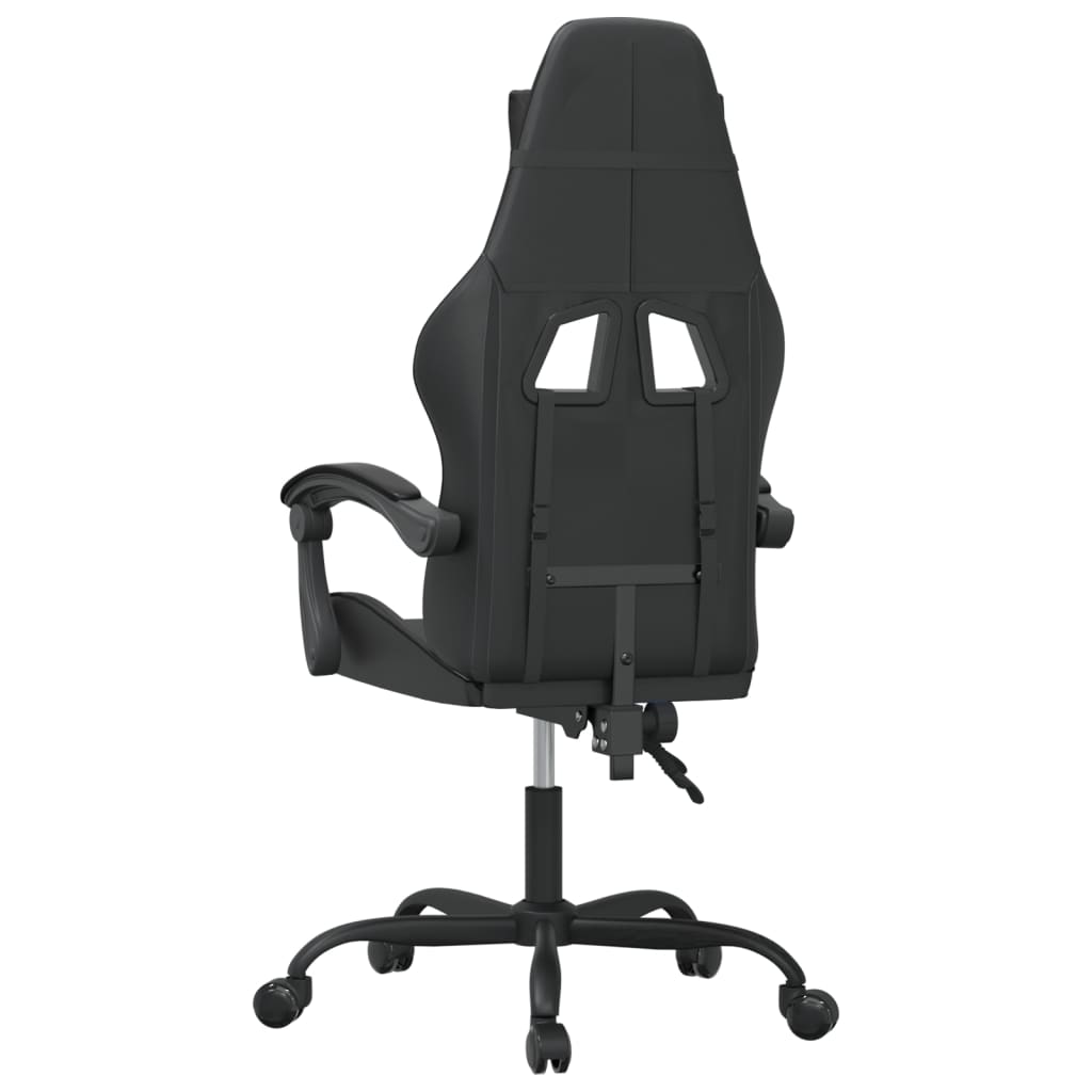 Scaun de gaming pivotant, negru, piele ecologică