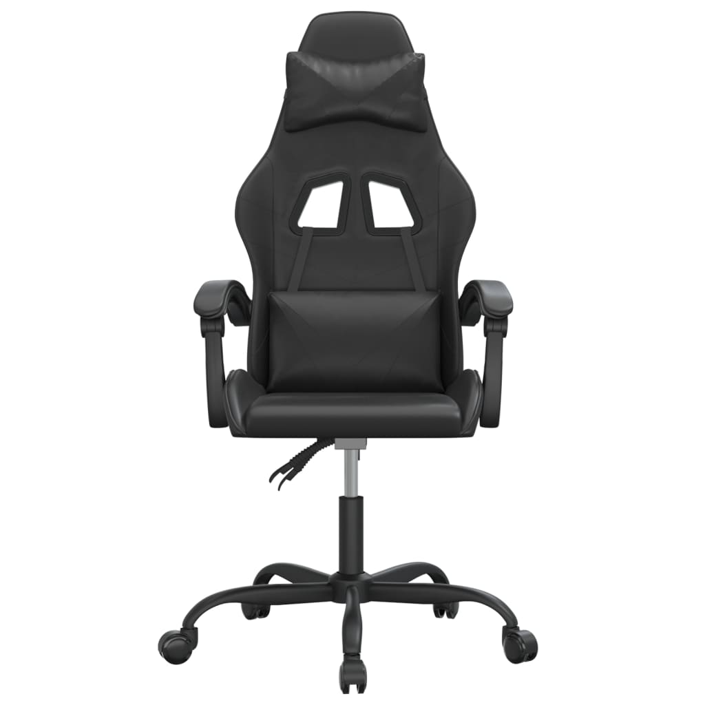 Scaun de gaming pivotant, negru, piele ecologică