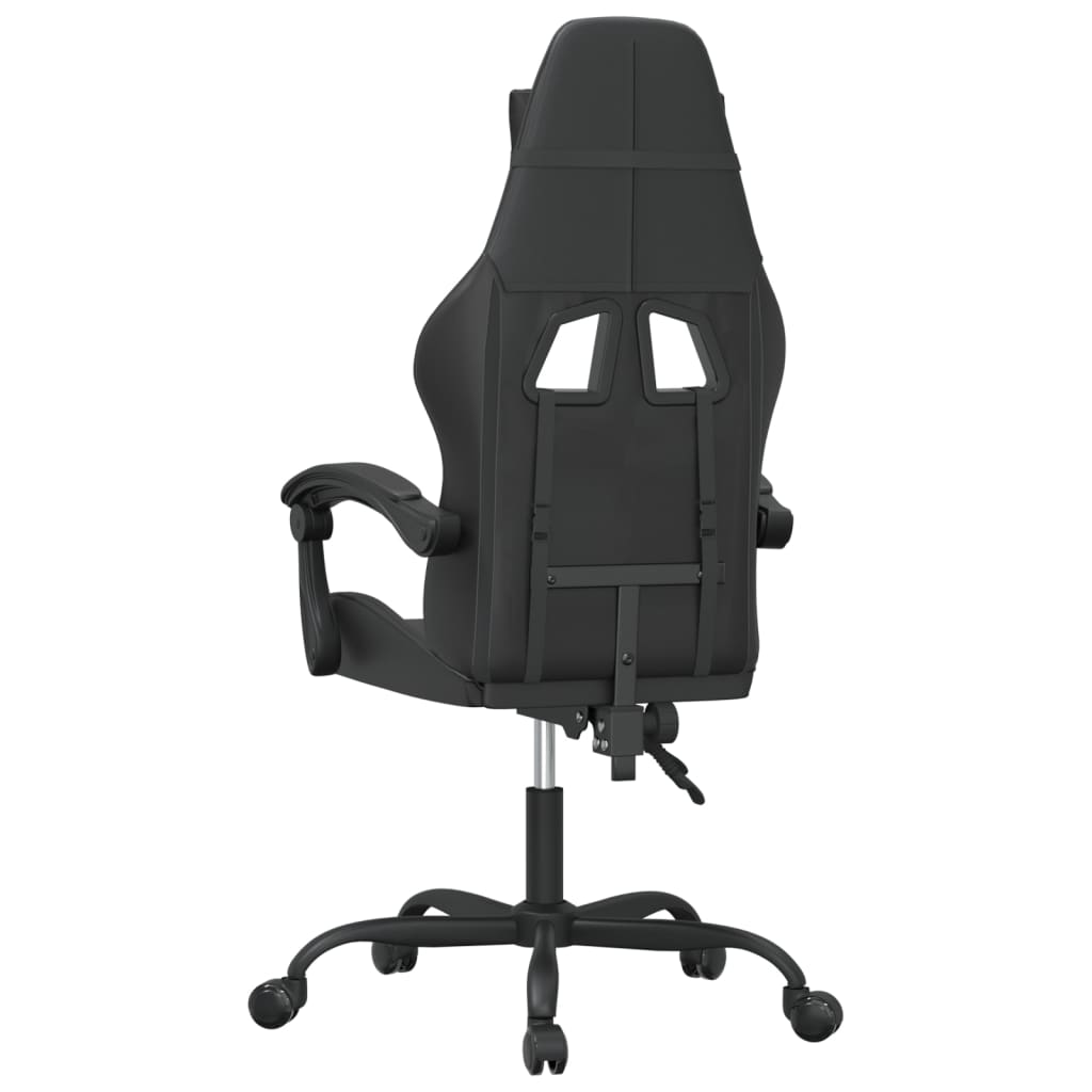 Scaun de gaming pivotant, negru, piele ecologică