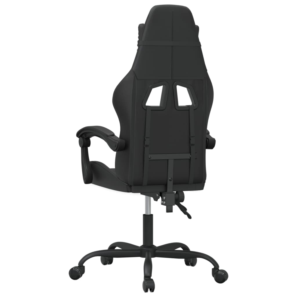 Scaun de gaming pivotant, negru, piele ecologică