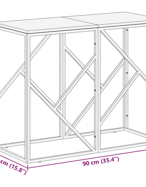 Încărcați imaginea în vizualizatorul Galerie, Masă consolă, auriu, oțel inoxidabil și traverse lemn masiv
