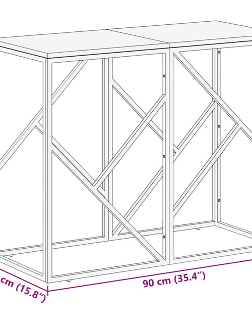 Загрузите изображение в средство просмотра галереи, Măsuță consolă, argintiu, oțel inoxidabil/lemn masiv reciclat
