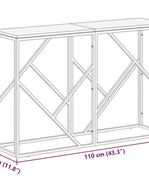 Загрузите изображение в средство просмотра галереи, Măsuță consolă, argintiu, oțel inoxidabil/lemn masiv reciclat
